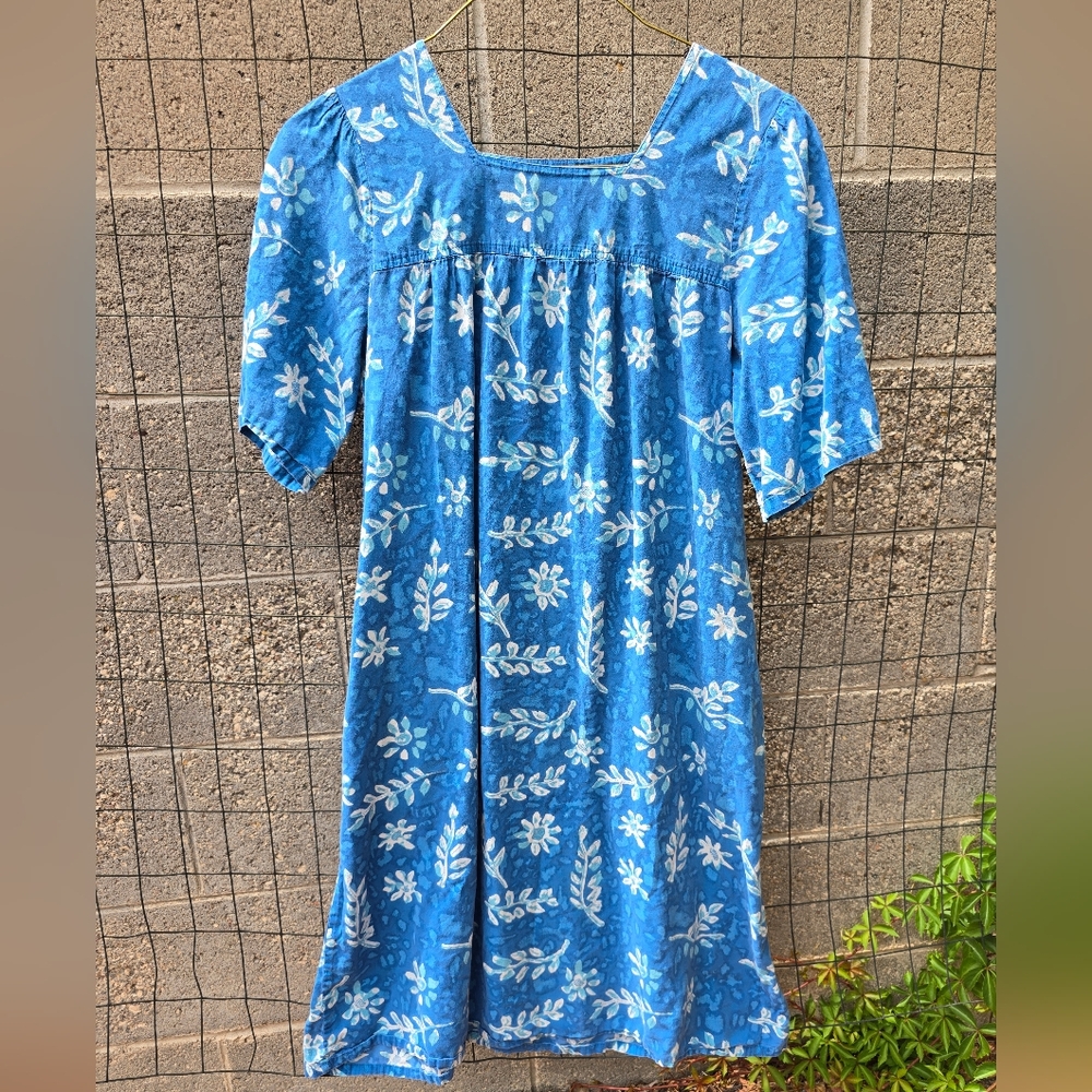 Blue Floral Women's Dress